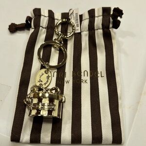 Henri Bendel Classic Stripe hat box key chain